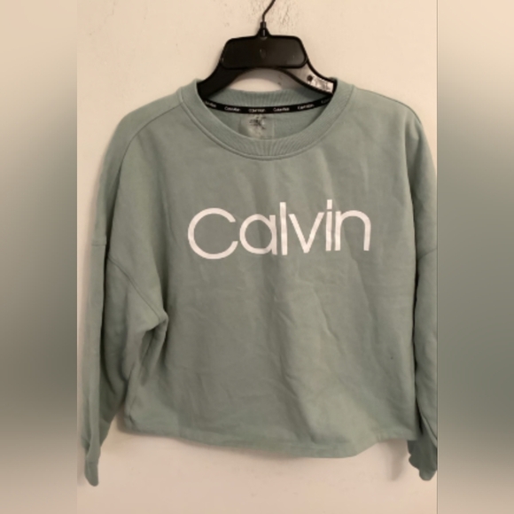 Mint Green Calvin Klein Crop Sweater_XXL - Picture 1 of 4